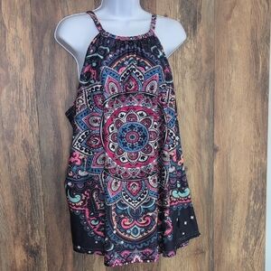 Bohemian Mandala Print Halter Tank Top XL     -327D